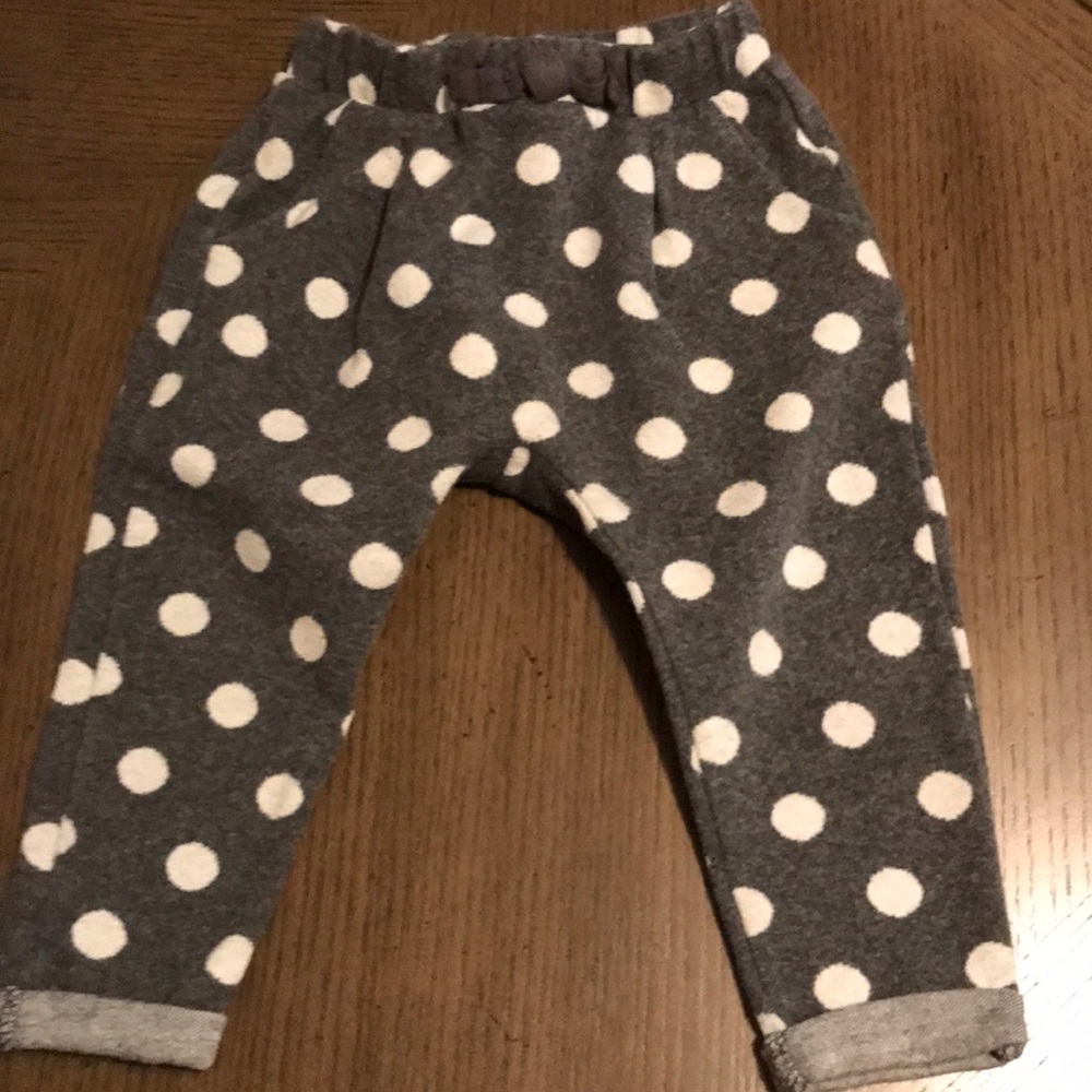 Cozy polka dot Zara sweatpants with bow